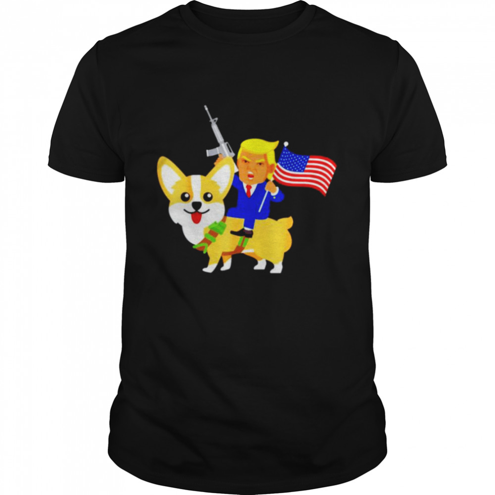 Trump Corgi Gun Merica shirt