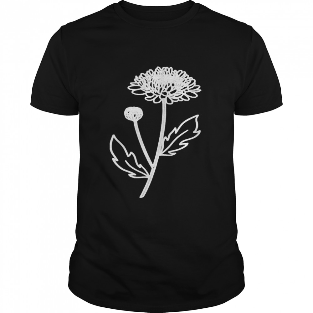 Chrysanthemum November Birth Flower Art Floral Minimalist Shirt