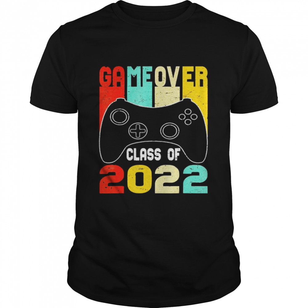 Game Over Class Of 2022 Video Games Vintage Graduation Gamer T-Shirt