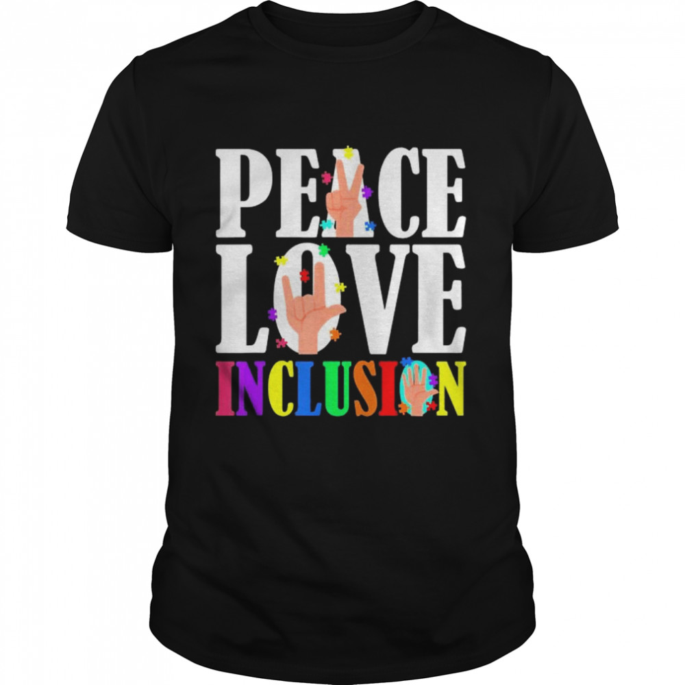 Autism Awareness Autistic Son Peace Love Inclusion T-Shirt