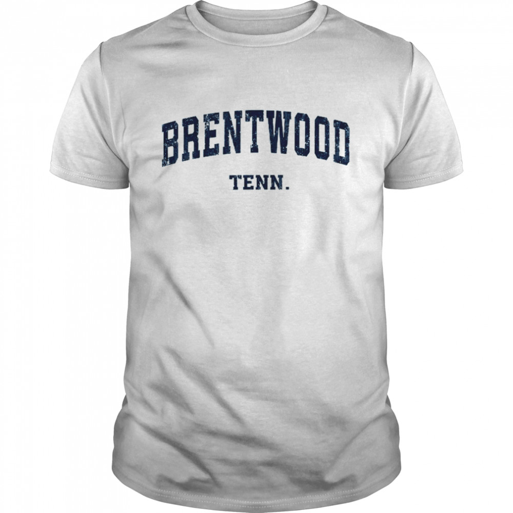 Brentwood Tennessee TN Vintage Varsity Sports Navy Design Shirt