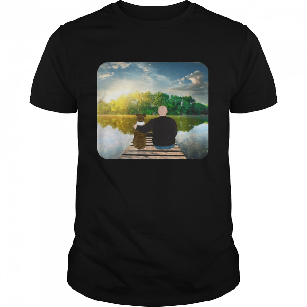 Sitting on the Lake Dock Pitbull Shirt