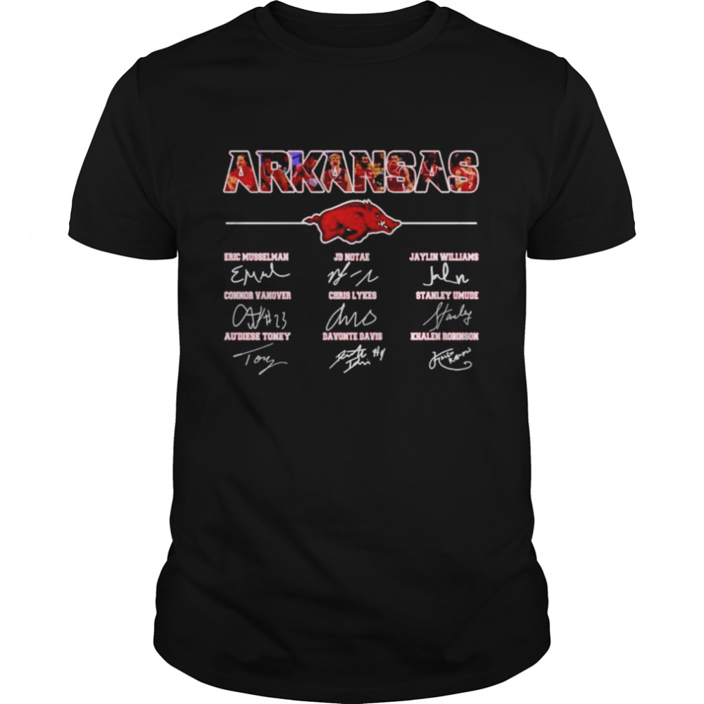 Arkansas Razorbacks team players signatures T-shirt