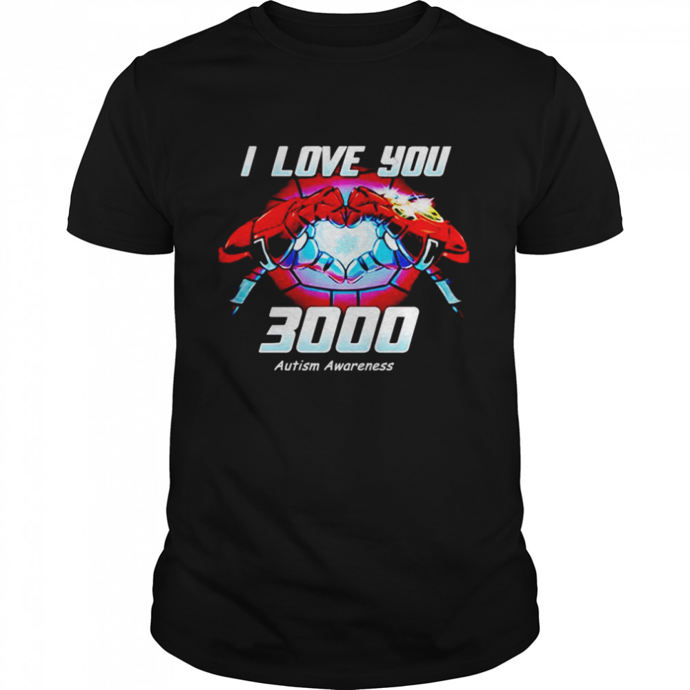 Ironman I love you 3000 Autism Awareness shirt