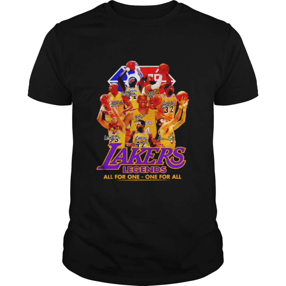 Lakers legends all for one one for all signatures shirt