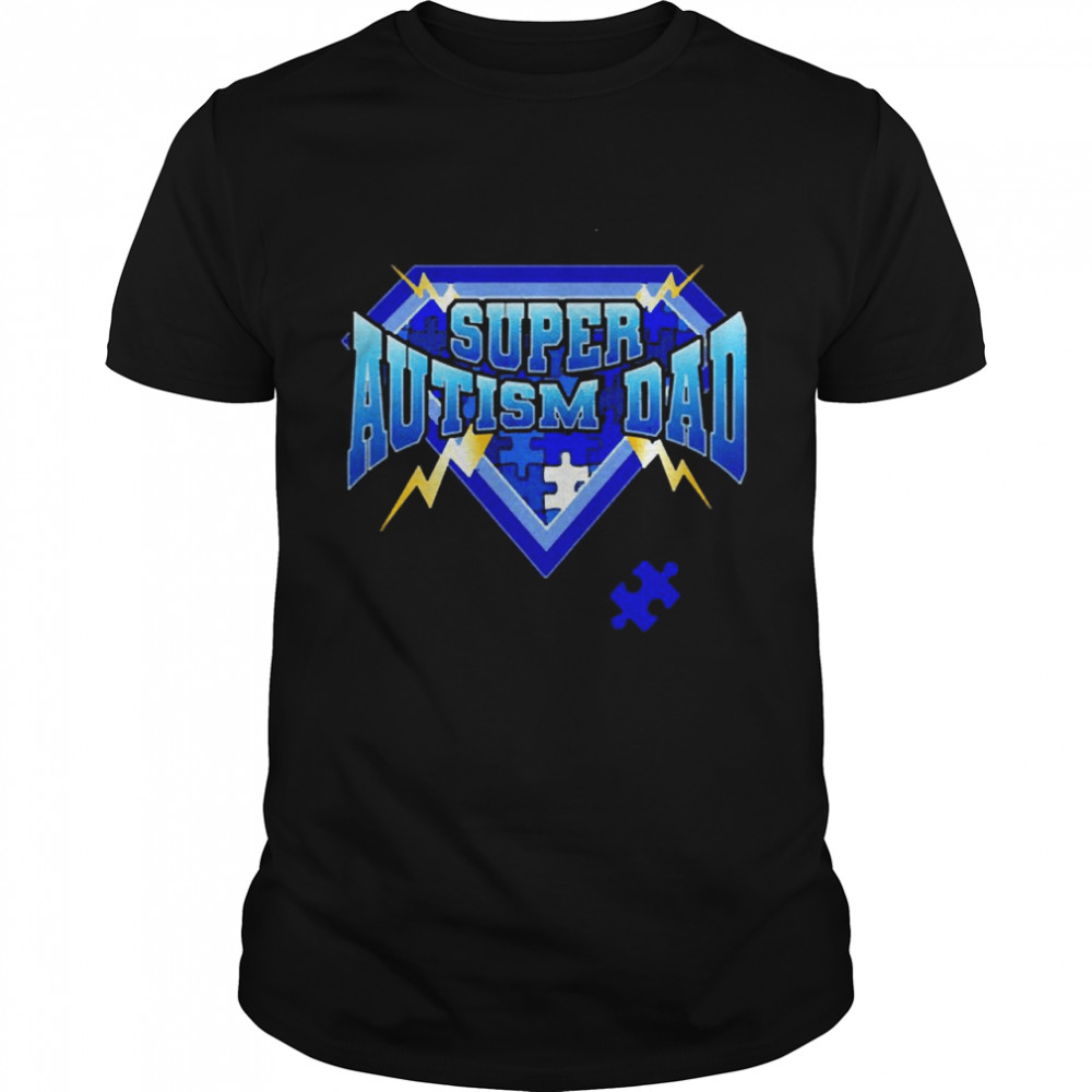 Super Autism Dad Autism Awareness Comic Style Shirt