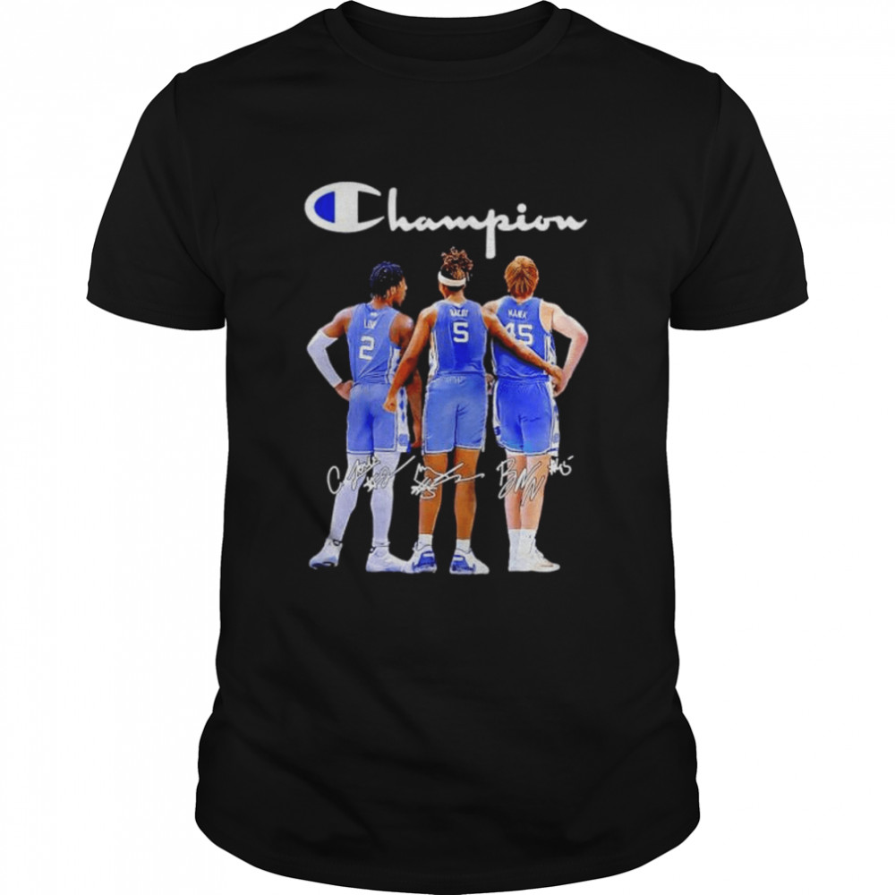 Caleb Love Armando Bacot and Brady Manek North Carolina Tar Heels signatures shirt