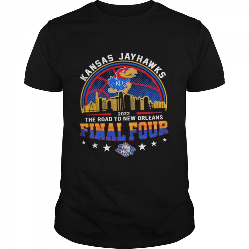 Kansas Jayhawks 2022 the road to New Orleans final four shirt