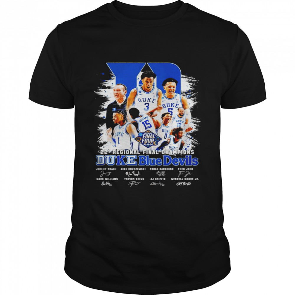 22′ Regional Final Champions Duke Blue Devils signatures shirt