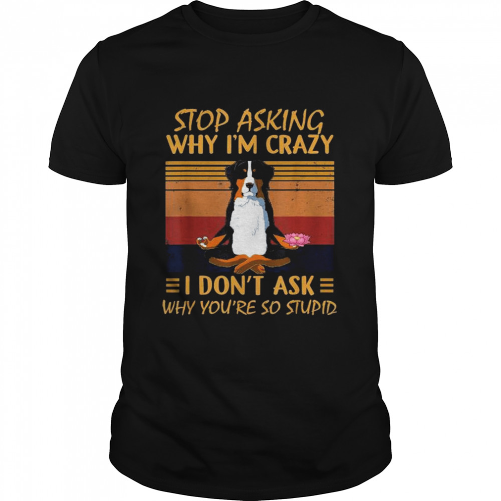 Stop asking why I’m crazy -you’re so stupid-bernese mountain vintage shirt