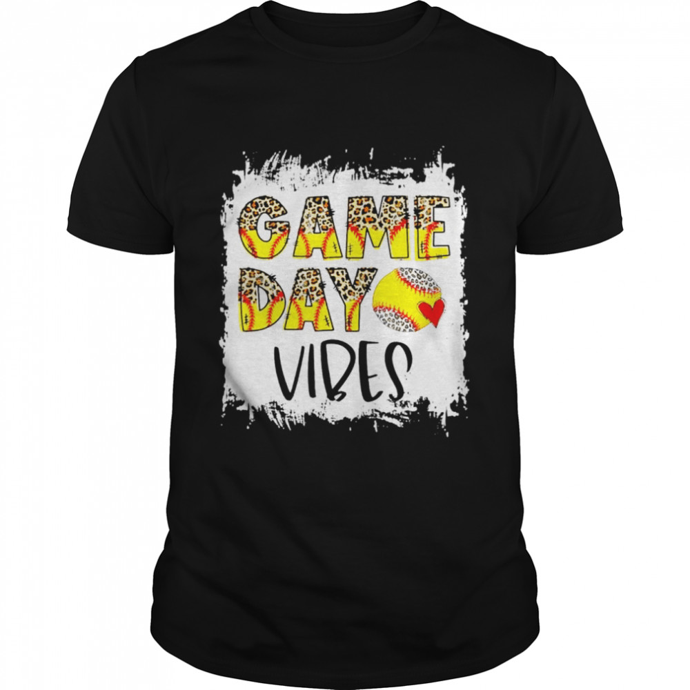 Bleached Softball Game Day Vibes Softball Season Shirt