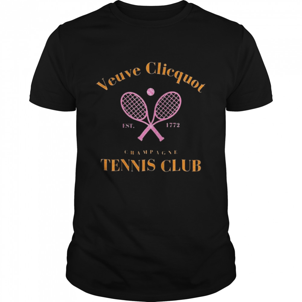 Retro Champagne Tennis Club Orange Rosé Label T-Shirt