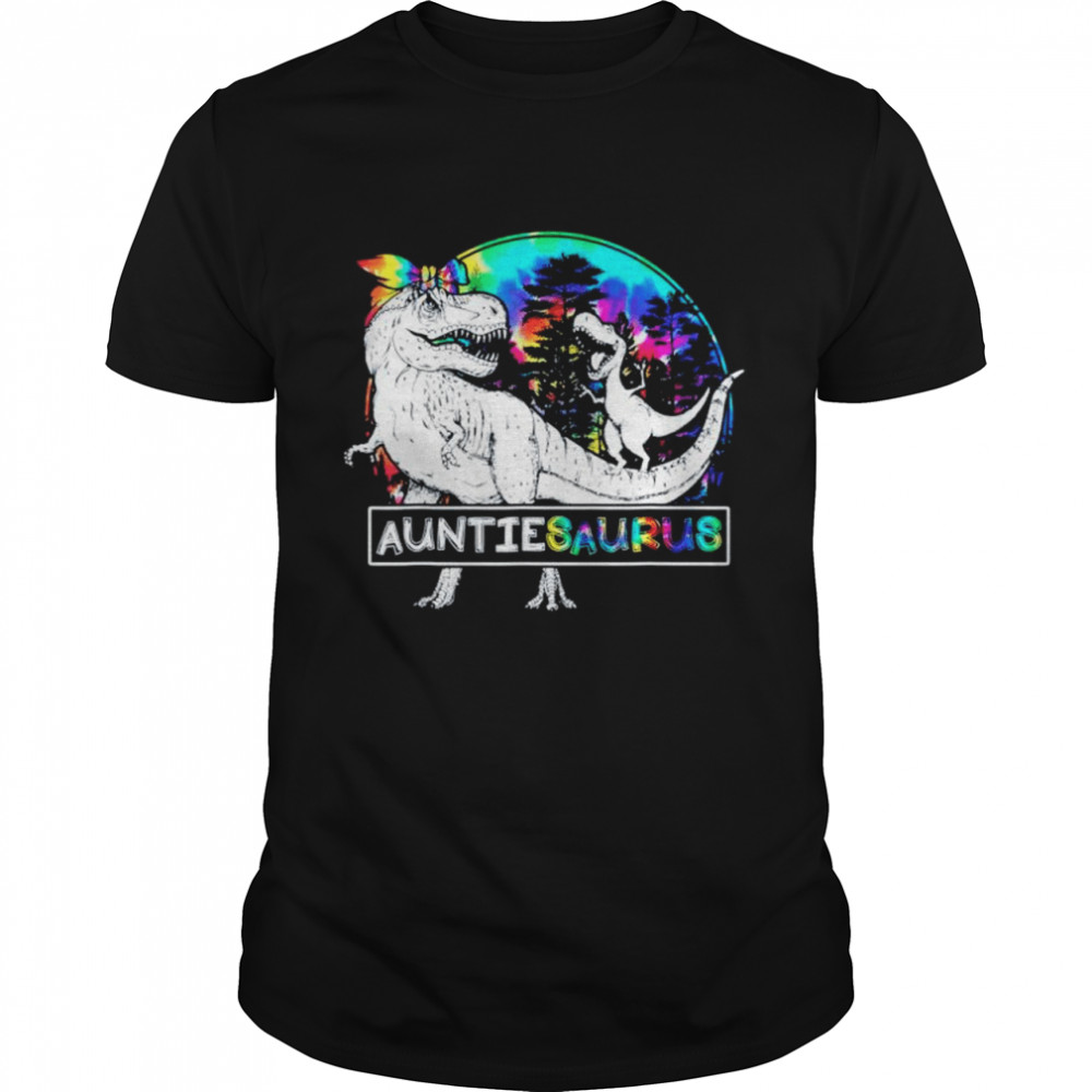 Auntie Saurus Dino Tie Dye Bandana Mother’s Day T-shirt