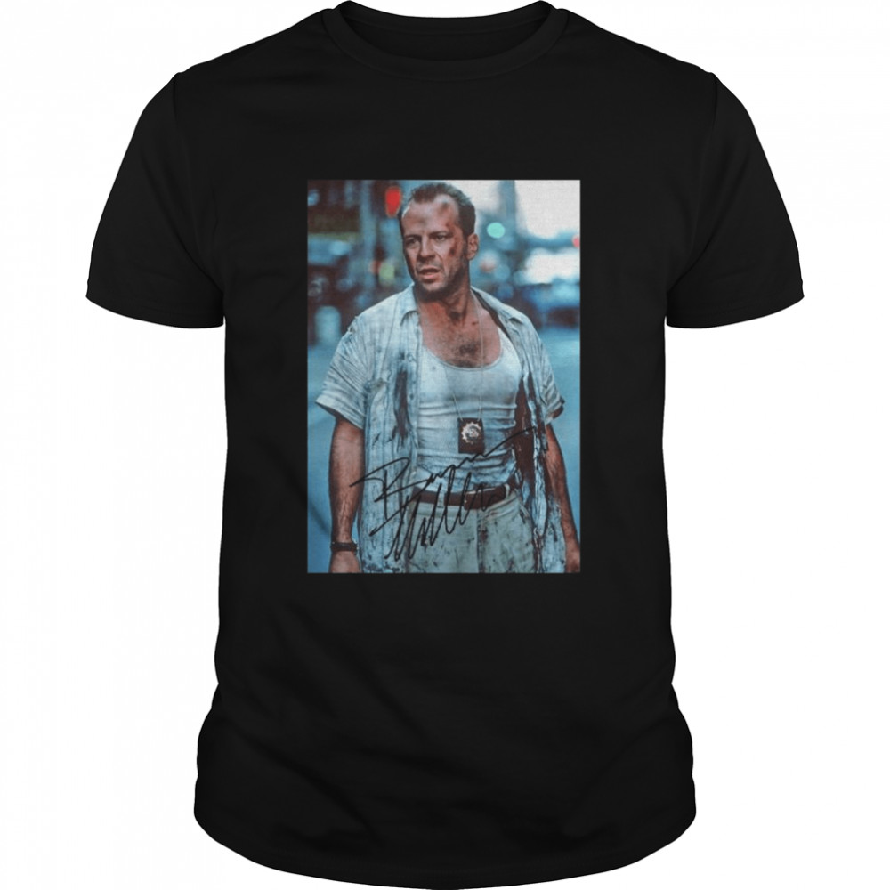 Bruce Willis Die Hard Thank You Signature T-Shirt