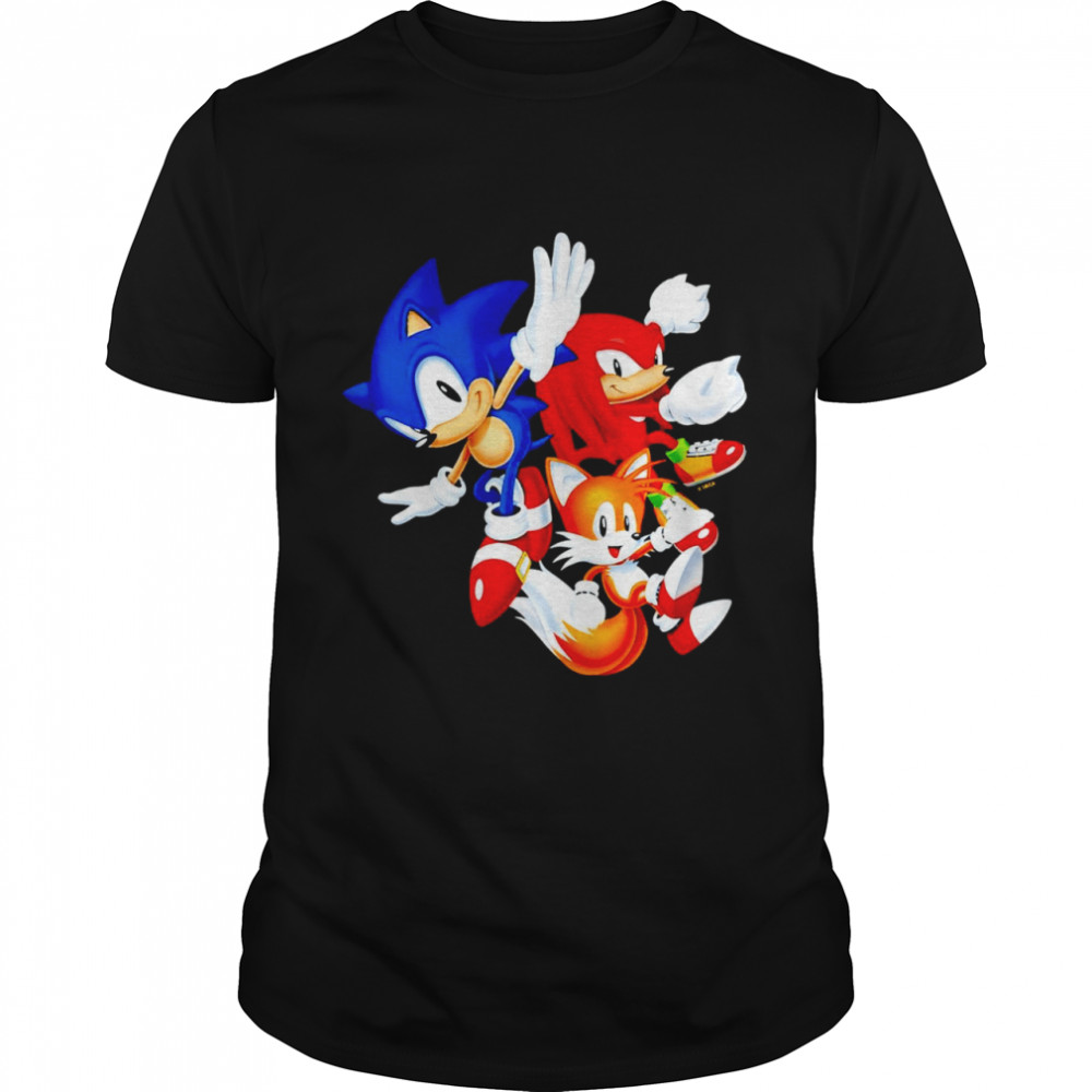 Sonic The Hedgehog Classic Friends characters T-shirt