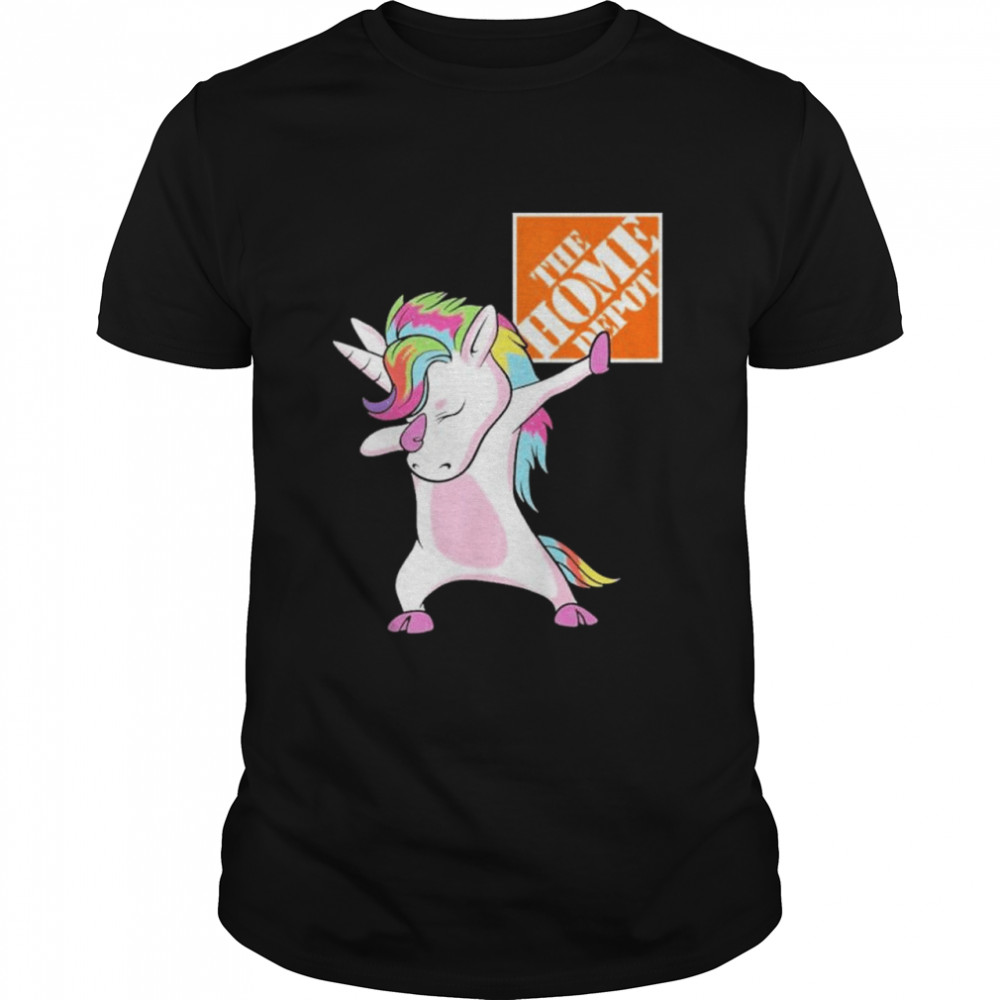 Unicorn the home depot logo shirt