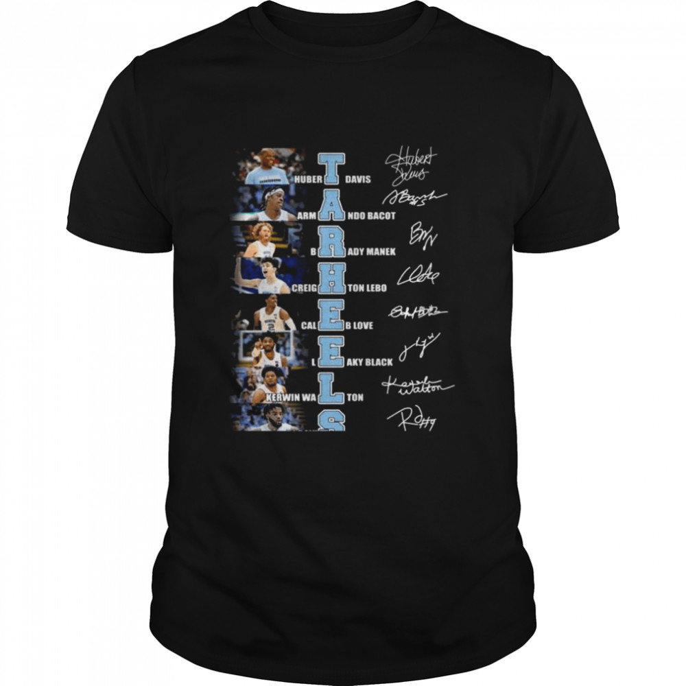 North Carolina Tar Heels all player team signatures 2022 shirt