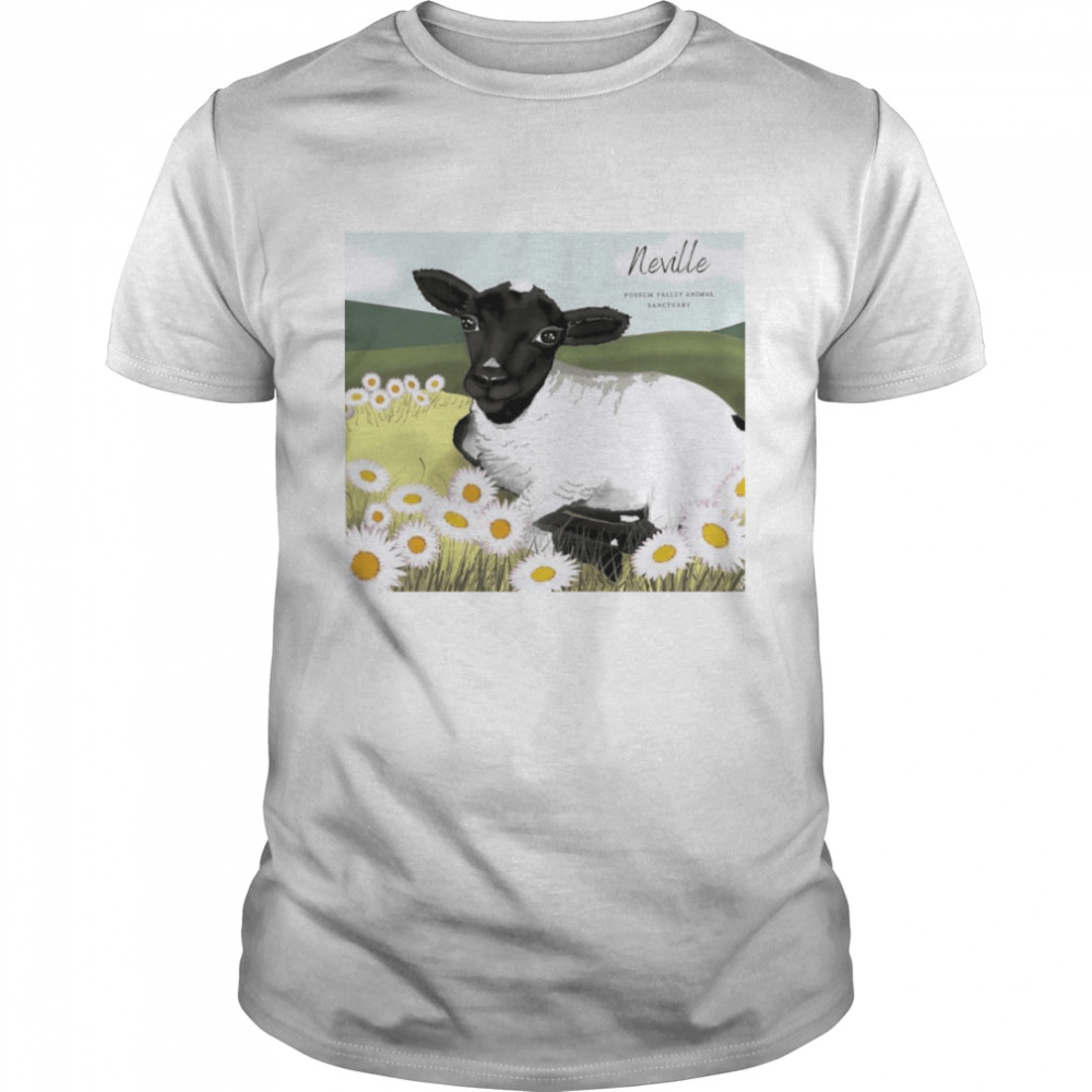 Sheep Neville possum valley animal sanctuary art shirt