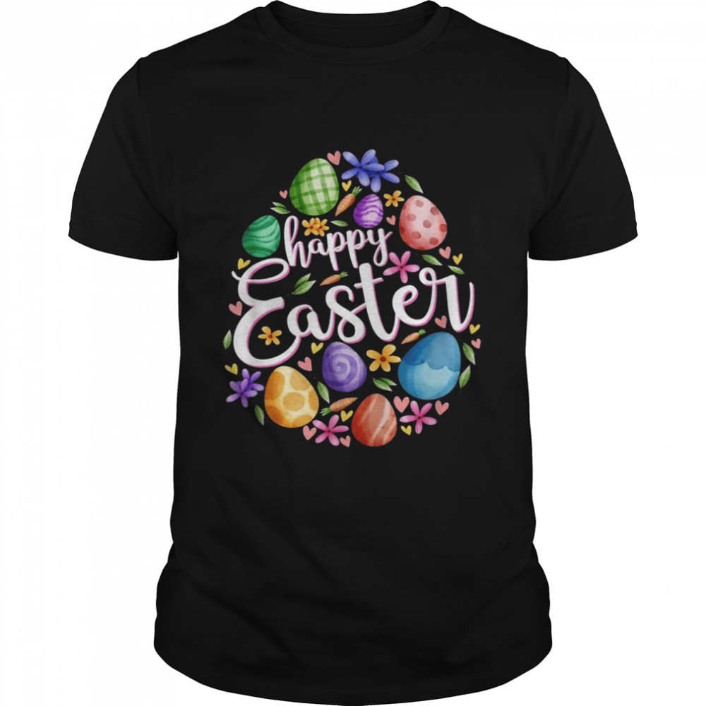 Happy Easter Girls Easter Colorful Eggs Shirt