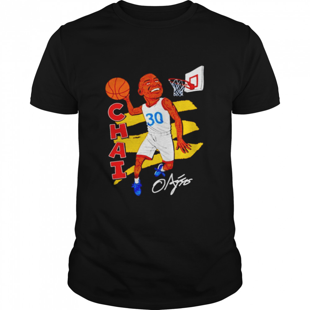 Kansas Jayhawks Ochai Agbaji goal MVP signature shirt