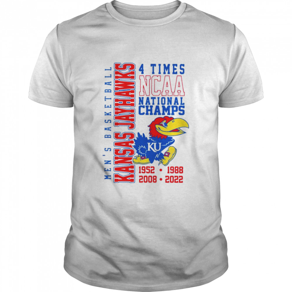 Kansas Jayhawks men’s basketball 4-times NCAA national champs shirt