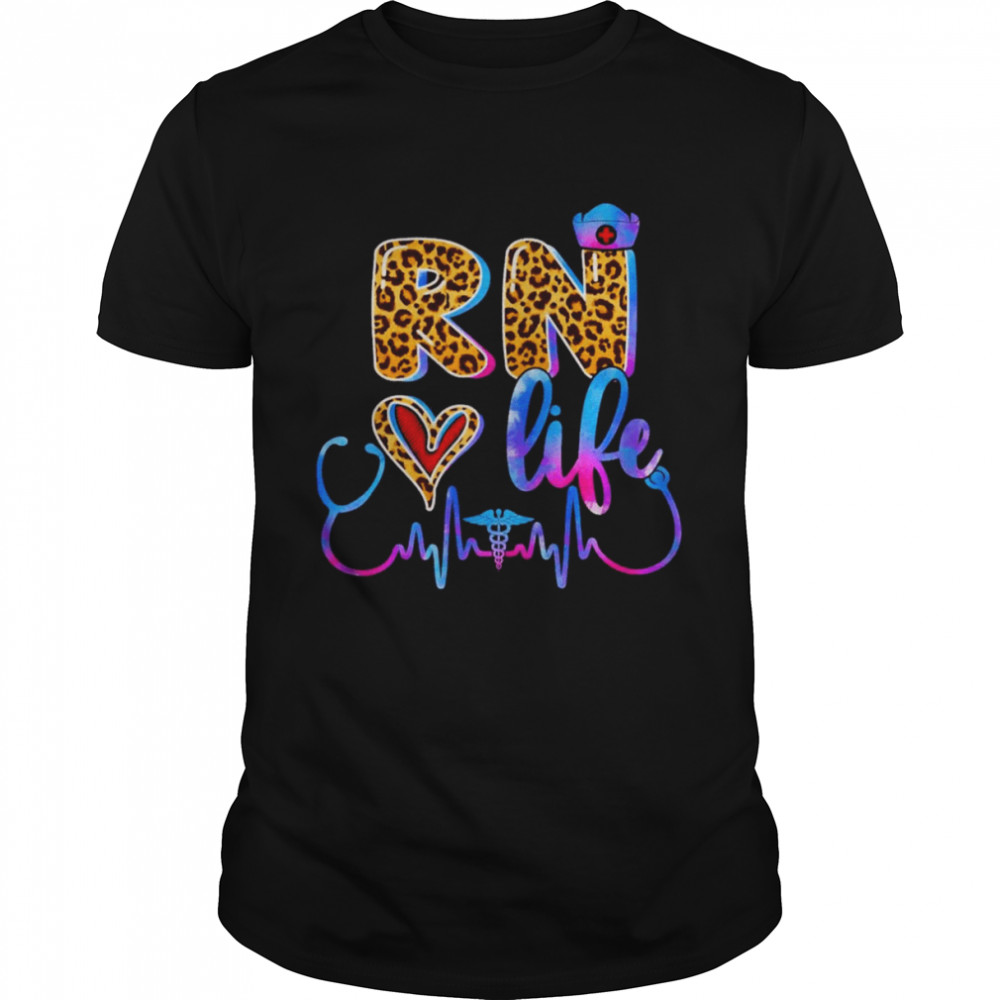 RN Love Life Leopard Nurse Healthcare Shirt