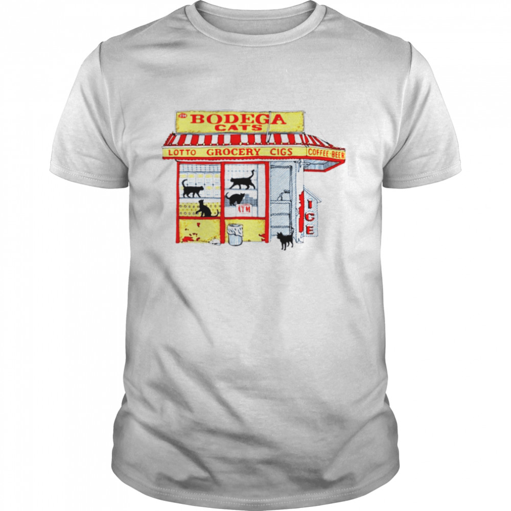 Bodega cats Lotto Grocery Cigs Coffee-beer shirt