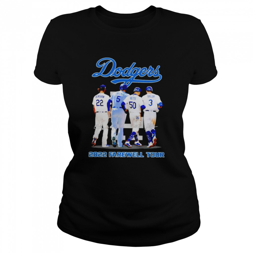 Dodgers Kershaw Freeman Betts Taylor 2022 farewell tour signatures shirt Classic Women's T-shirt