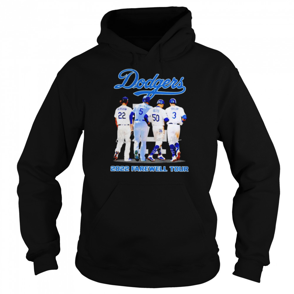 Dodgers Kershaw Freeman Betts Taylor 2022 farewell tour signatures shirt Unisex Hoodie