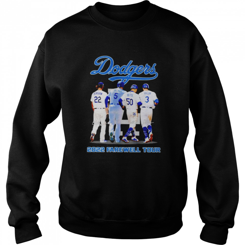 Dodgers Kershaw Freeman Betts Taylor 2022 farewell tour signatures shirt Unisex Sweatshirt