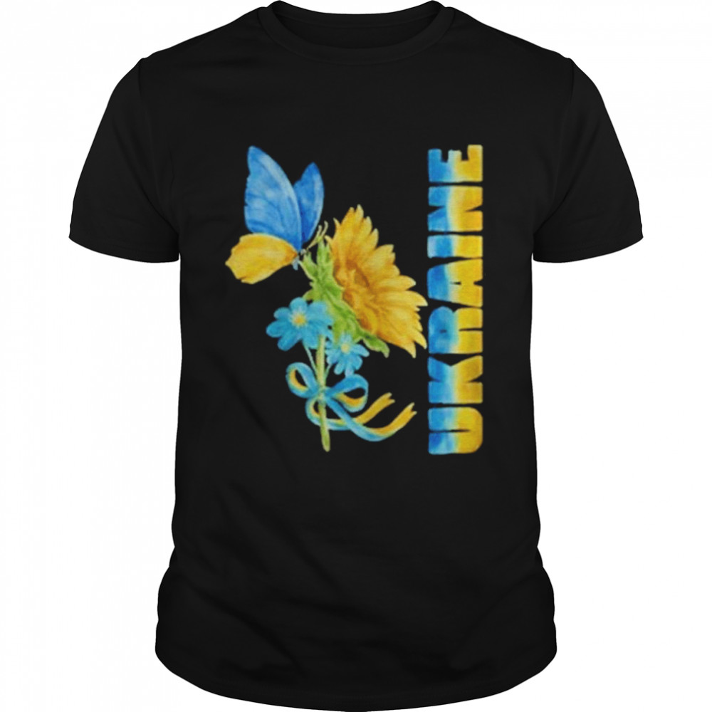 Ukraine sunflower florial butterfly shirt