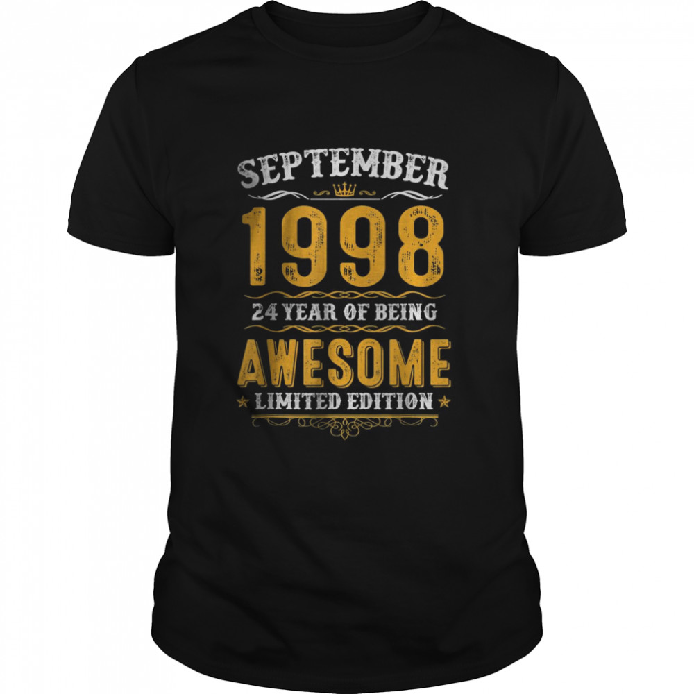 Awesome Since September 1998 24 Year of Being T-Shirt