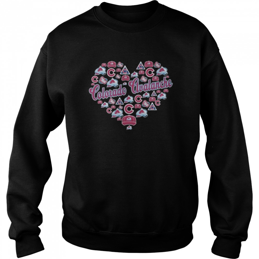 Colorado avalanche heart shirt Unisex Sweatshirt