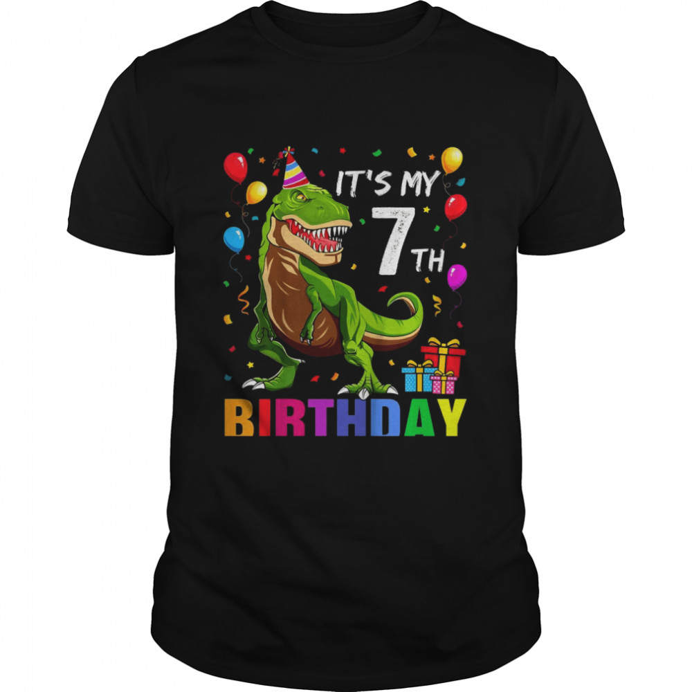 Kids It’s My 7th Birthday Happy 7 Year TRex Shirt Shirt