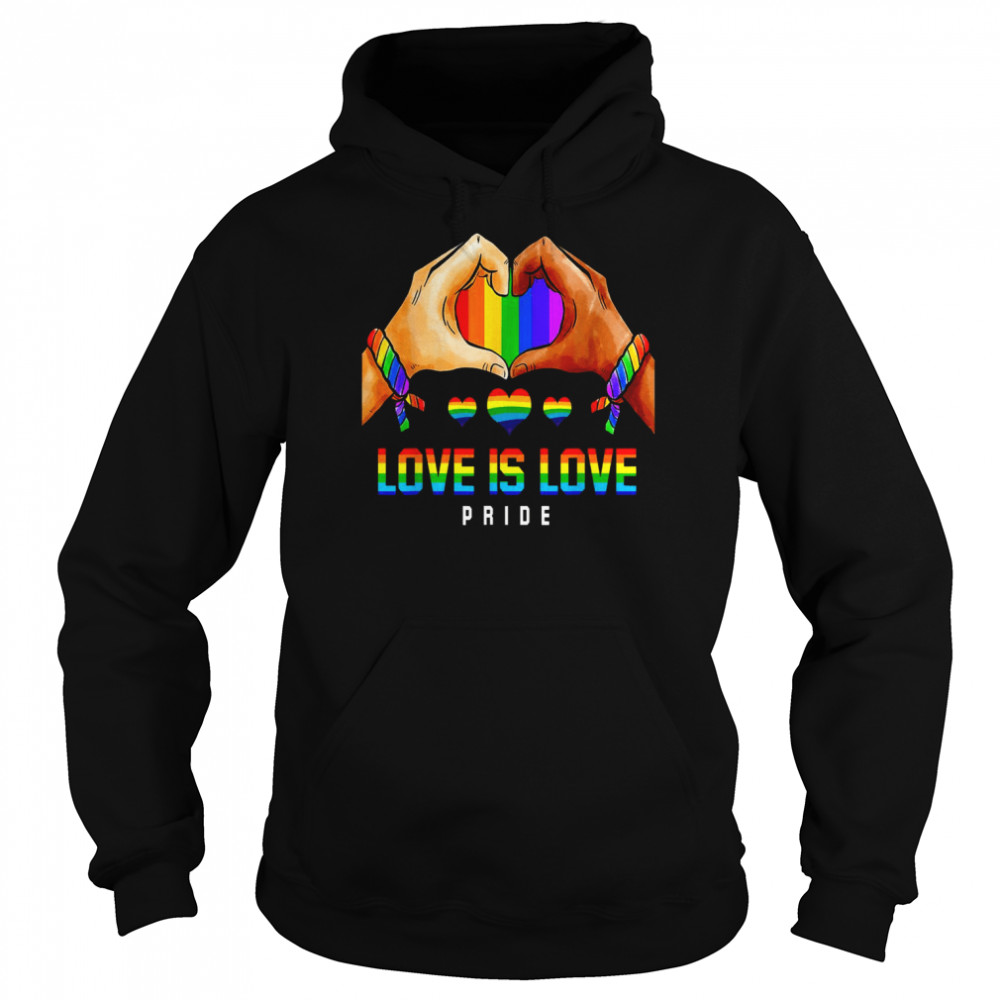 Love Is Love Pride Lgbt  Rainbow Flag Color  Unisex Hoodie