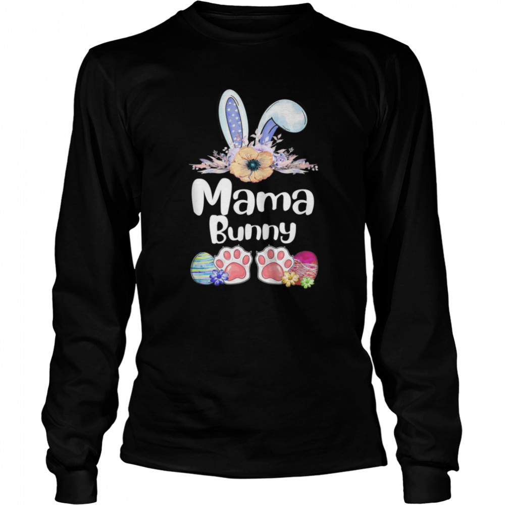 Mama Bunny Rabbit Easter Day Mom Mother’s Day  Long Sleeved T-shirt