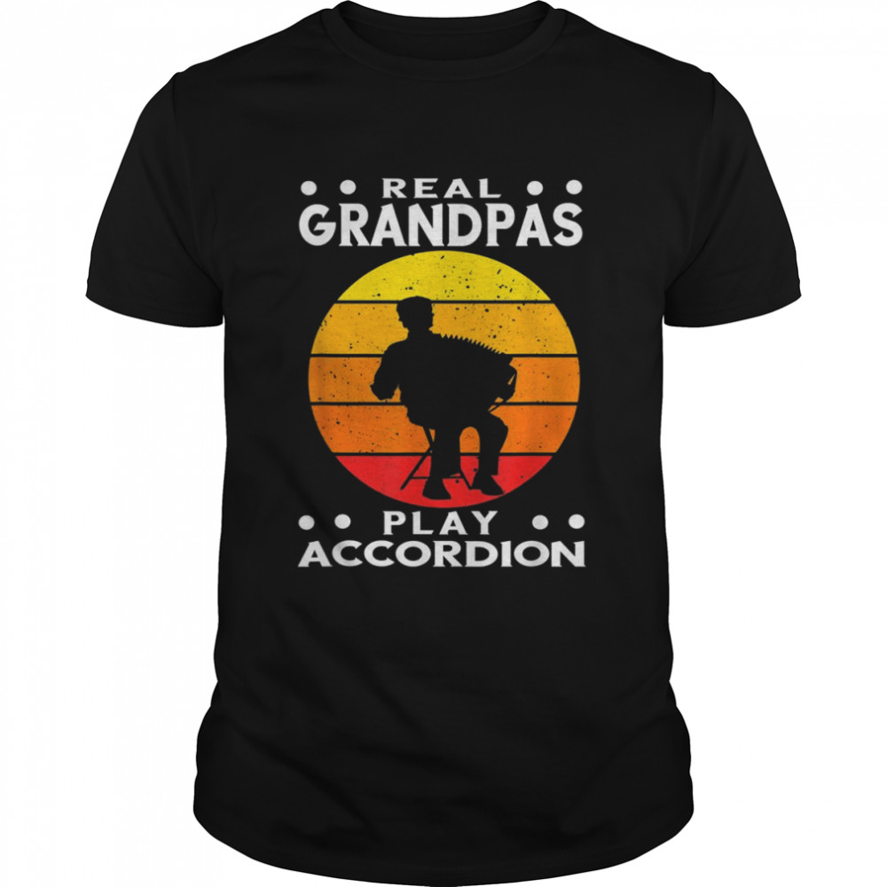 Mens Accordion Grandpa Sunset Music Accordionist Polka Music Shirt