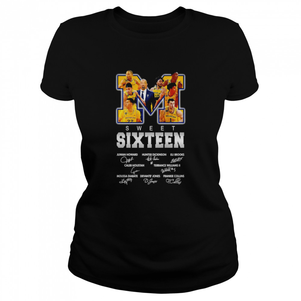 Michigan Wolverines Sweet Sixteen signatures shirt Classic Women's T-shirt