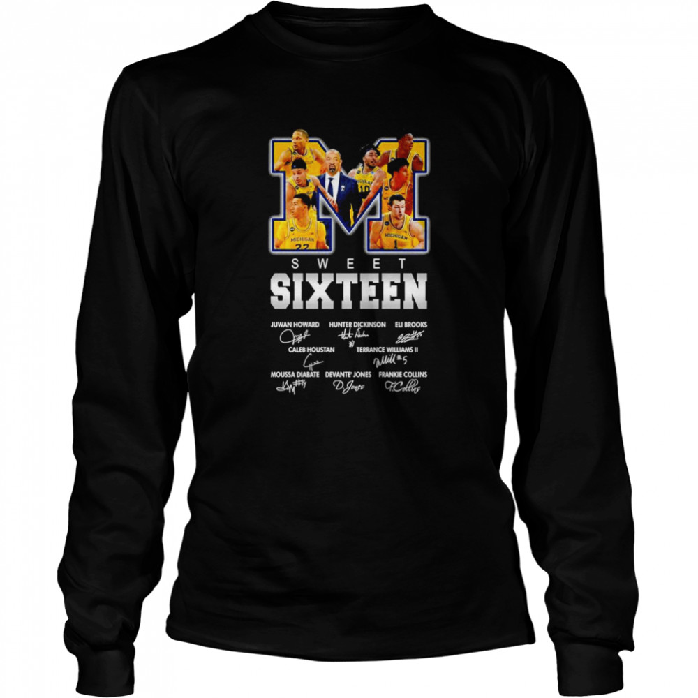 Michigan Wolverines Sweet Sixteen signatures shirt Long Sleeved T-shirt