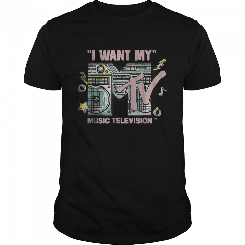 M.T.V I W.ant My Retro B.oombox Graphic T-Shirt