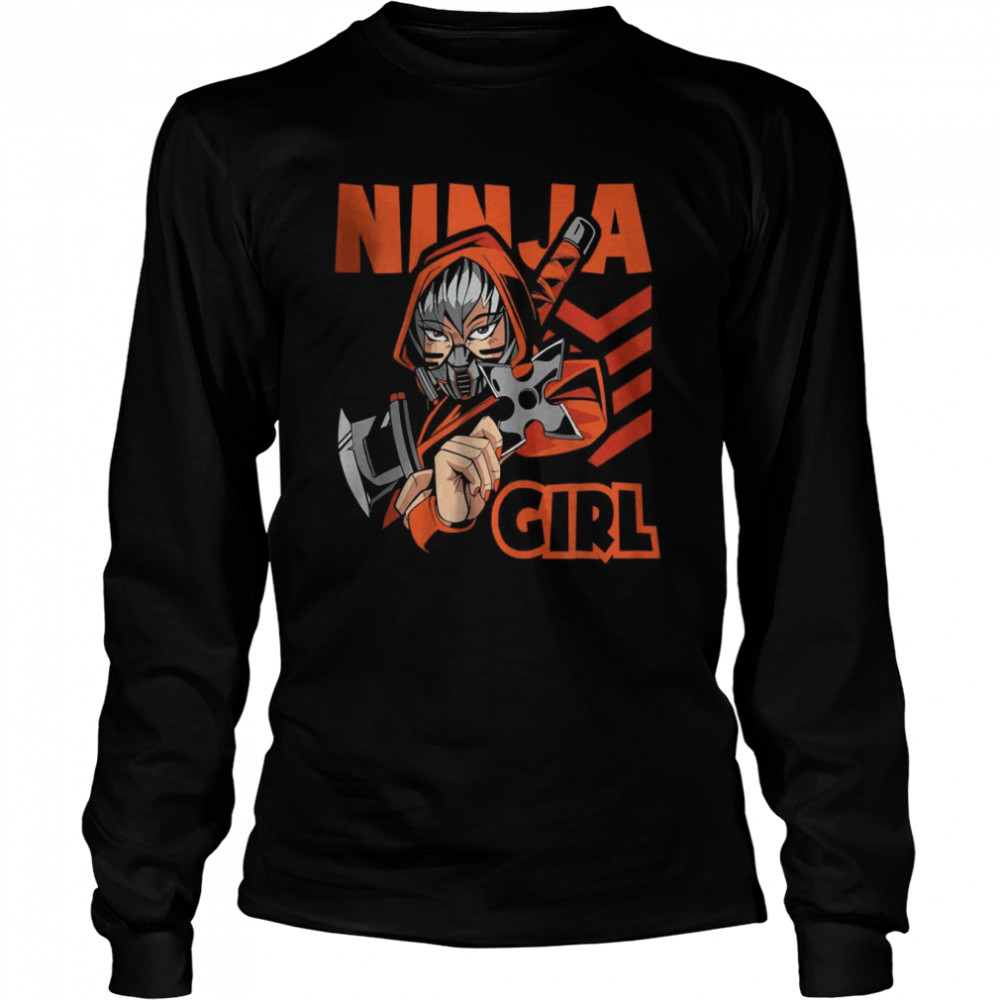 Ninja Girl design youth karate and Ninja T- Long Sleeved T-shirt