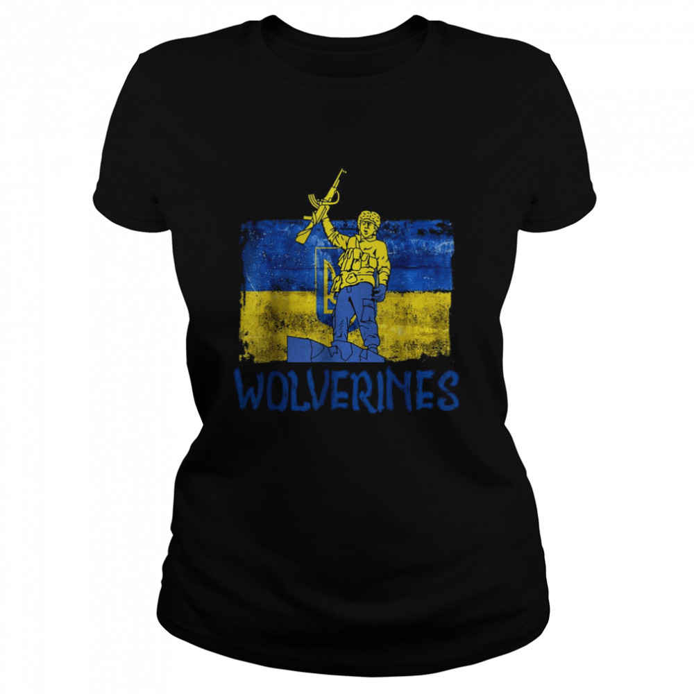 Wolverines Support Ukraine,Ukraine Wolverines Love Support  Classic Women's T-shirt