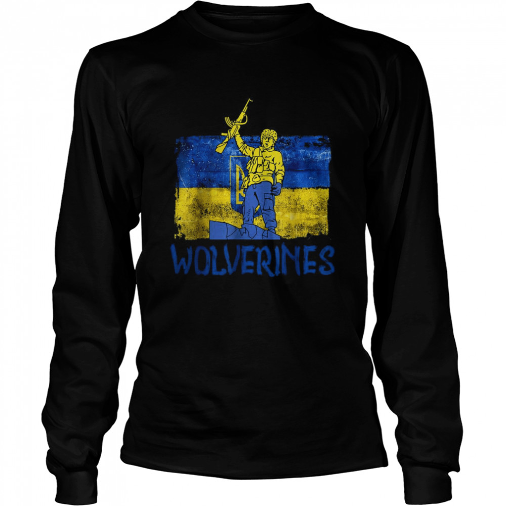 Wolverines Support Ukraine,Ukraine Wolverines Love Support  Long Sleeved T-shirt