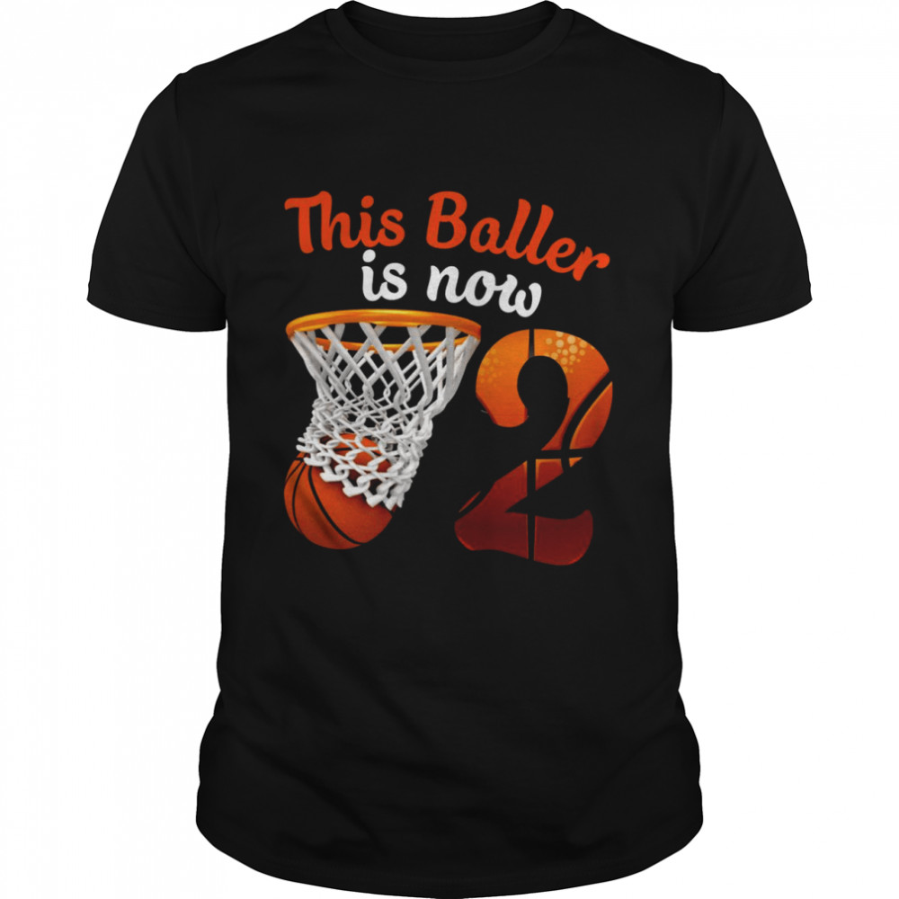 2 Geburtstag Basketball Lustiges 2 Jahre Alt Kinder Geschenk Shirt