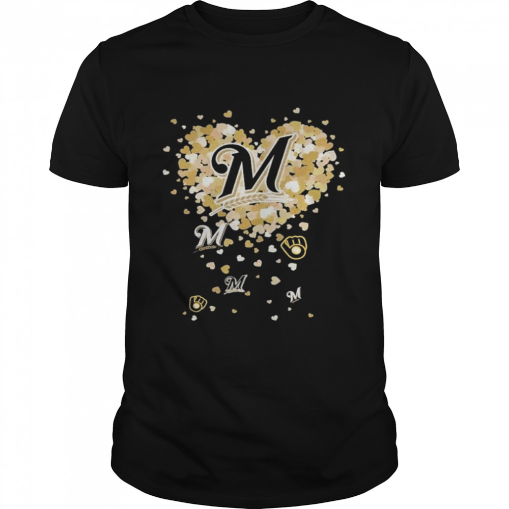 Milwaukee brewers baseball team heart shirt