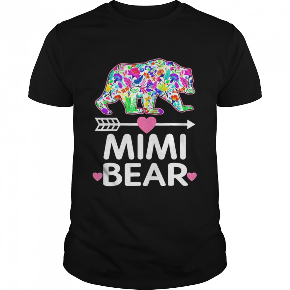 MimI bear mom grandma floral happy mothers day shirt