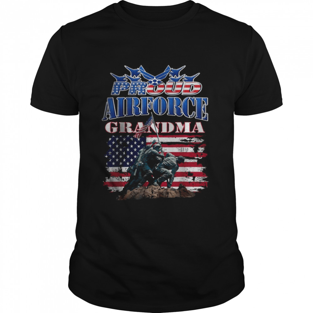 Proud Airforce grandma American Flag shirt