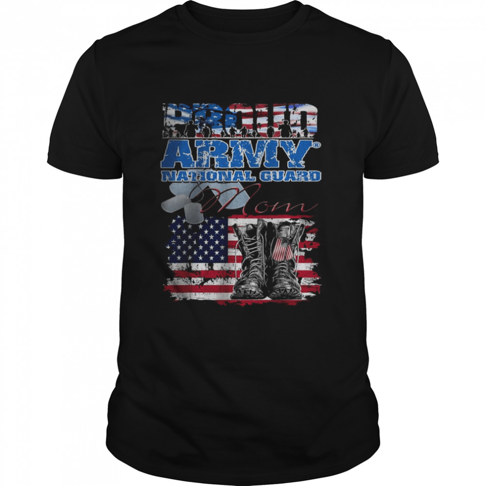 Vintage Proud Army national Guard Mom American Flag shirt