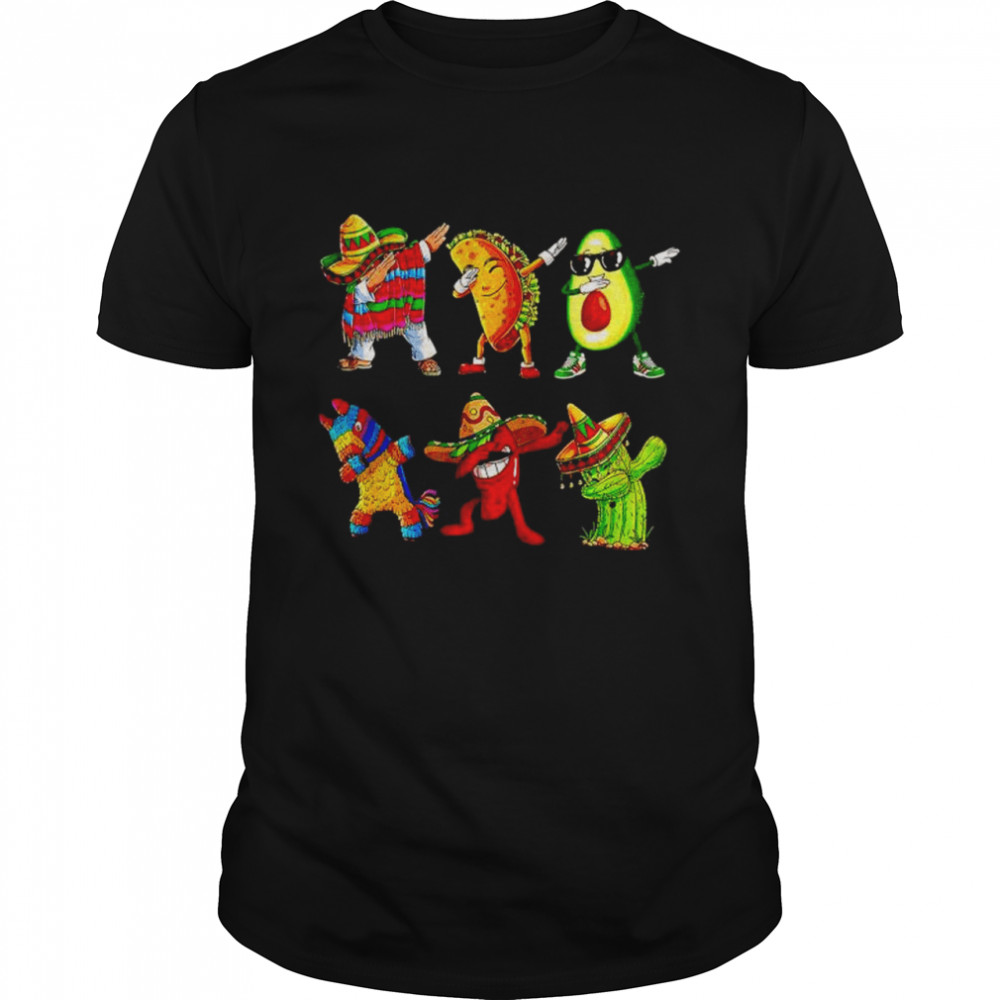 Dabbing Cinco de mayo taco fiesta cactus shirt