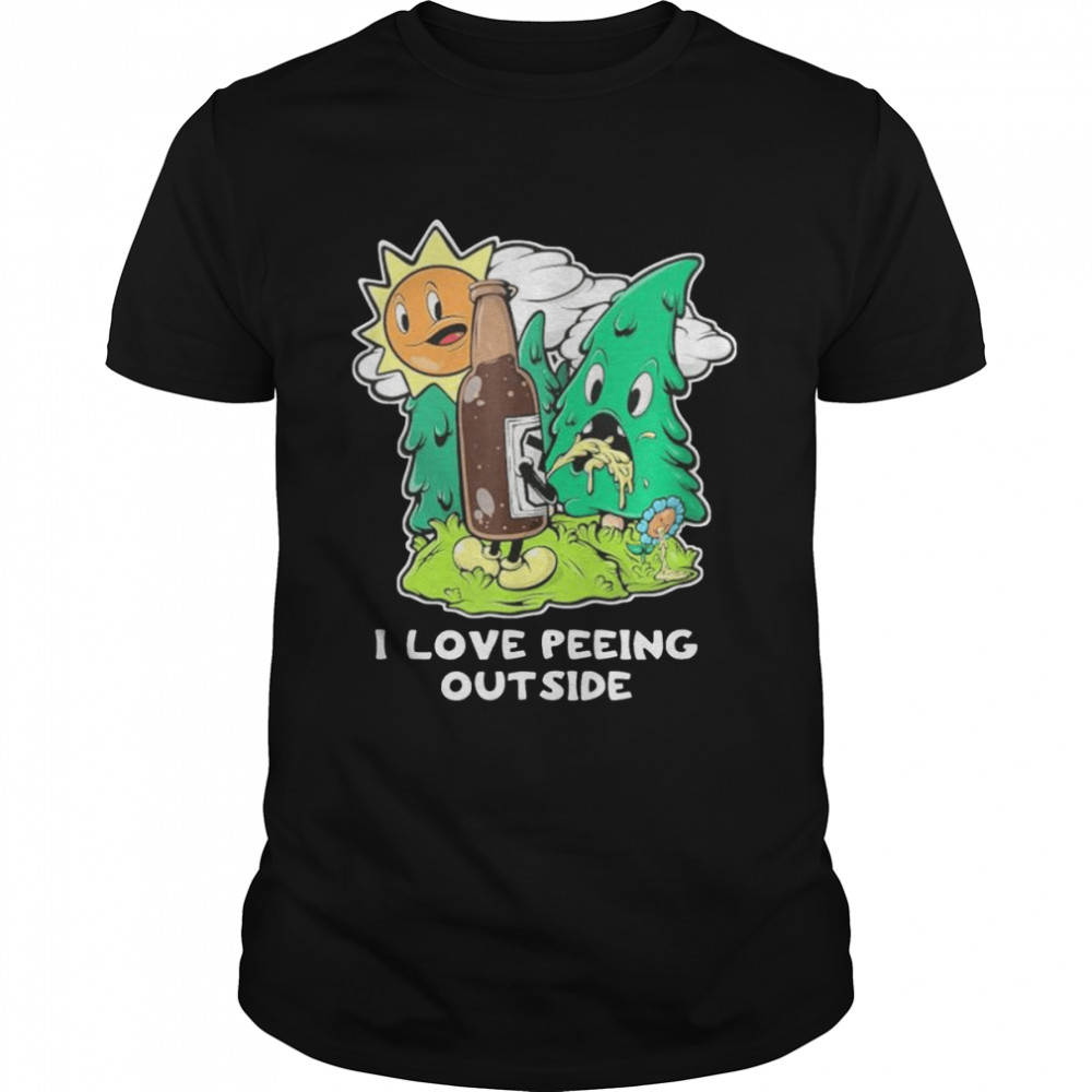 I love peeing outside retro camping drinking hiking shirt